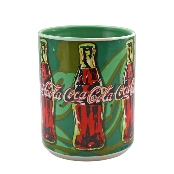 Coca-Cola Rhythm Pop Art Mug - Green Red Collectible 1998 Gibson Coffee Cup - Picture 3 of 7